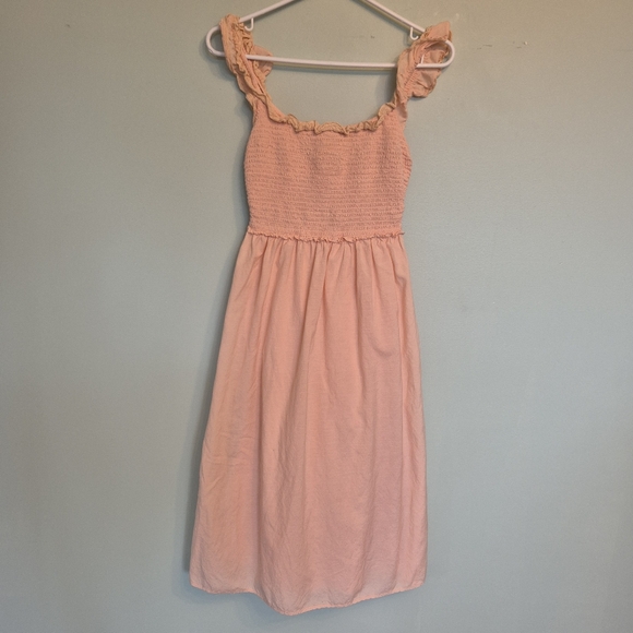 Wilfred Aritzia Women's Reminisce Peach Ruffle Midi Dress Size Small - Picture 4 of 8